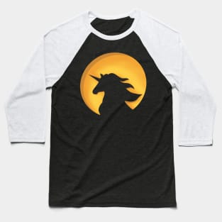 Windswept Unicorn Silhouette Baseball T-Shirt